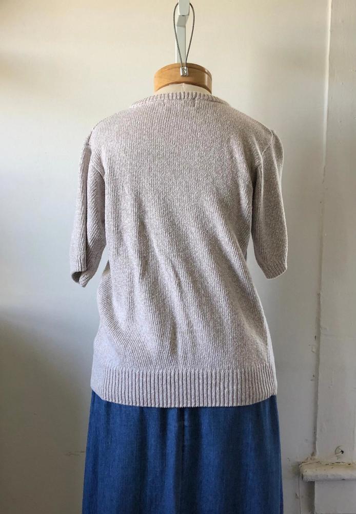 Vintage Floral Short Sleeve Sweater - Alfred Dunner - 1980s Fall/Spring Fashion - Picture 6 of 8